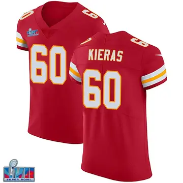 Nike Tautvydas Kieras Men's Elite Kansas City Chiefs Red Team Color Vapor Untouchable Super Bowl LVII Patch Jersey