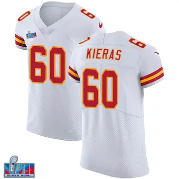 Nike Tautvydas Kieras Men's Elite Kansas City Chiefs White Vapor Untouchable Super Bowl LVII Patch Jersey