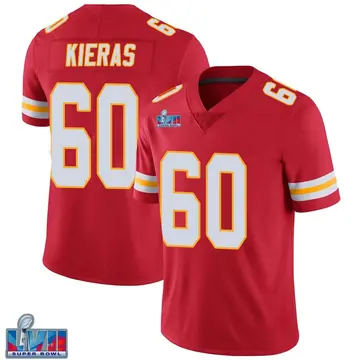 Nike Tautvydas Kieras Men's Limited Kansas City Chiefs Red Team Color Vapor Untouchable Super Bowl LVII Patch Jersey