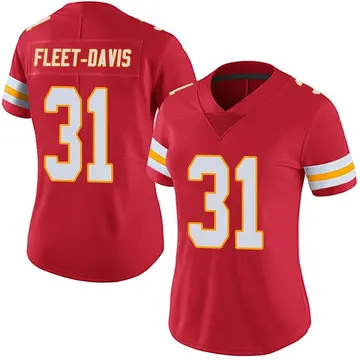 Nike Tayon Fleet-Davis Women's Limited Kansas City Chiefs Red Team Color Vapor Untouchable Jersey