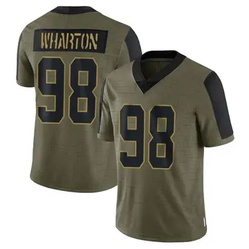 Nike Tershawn Wharton Men's Limited Kansas City Chiefs Olive 2021 Salute To Service Jersey