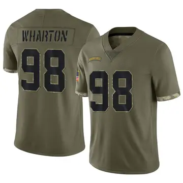 Nike Tershawn Wharton Men's Limited Kansas City Chiefs Olive 2022 Salute To Service Jersey