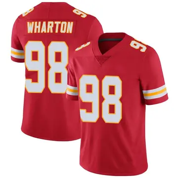 Nike Tershawn Wharton Men's Limited Kansas City Chiefs Red Team Color Vapor Untouchable Jersey