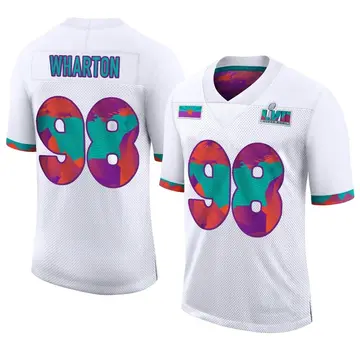 Nike Tershawn Wharton Men's Limited Kansas City Chiefs White Super Bowl LVII Jersey