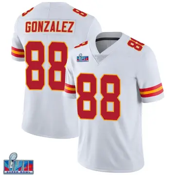 Nike Tony Gonzalez Men's Limited Kansas City Chiefs White Vapor Untouchable Super Bowl LVII Patch Jersey