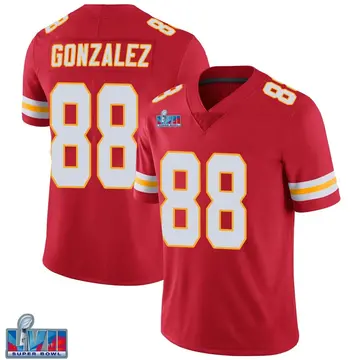 Nike Tony Gonzalez Youth Limited Kansas City Chiefs Red Team Color Vapor Untouchable Super Bowl LVII Patch Jersey