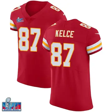 Nike Travis Kelce Men's Elite Kansas City Chiefs Red Team Color Vapor Untouchable Super Bowl LVII Patch Jersey