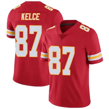 Nike Travis Kelce Youth Limited Kansas City Chiefs Red Team Color Vapor Untouchable Jersey
