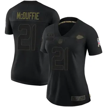 Nike Trent McDuffie Women's Limited Kansas City Chiefs Black 2020 Salute To Service Jersey
