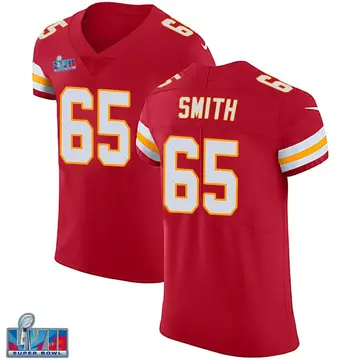 Nike Trey Smith Men's Elite Kansas City Chiefs Red Team Color Vapor Untouchable Super Bowl LVII Patch Jersey