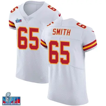 Nike Trey Smith Men's Elite Kansas City Chiefs White Vapor Untouchable Super Bowl LVII Patch Jersey