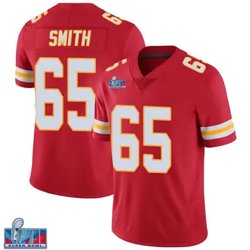 Nike Trey Smith Youth Limited Kansas City Chiefs Red Team Color Vapor Untouchable Super Bowl LVII Patch Jersey