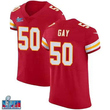 Nike Willie Gay Men's Elite Kansas City Chiefs Red Team Color Vapor Untouchable Super Bowl LVII Patch Jersey
