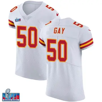 Nike Willie Gay Men's Elite Kansas City Chiefs White Vapor Untouchable Super Bowl LVII Patch Jersey