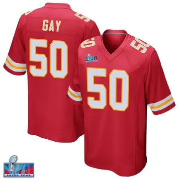 Nike Willie Gay Men's Game Kansas City Chiefs Red Team Color Super Bowl LVII Patch Jersey