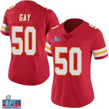 Nike Willie Gay Women's Limited Kansas City Chiefs Red Team Color Vapor Untouchable Super Bowl LVII Patch Jersey