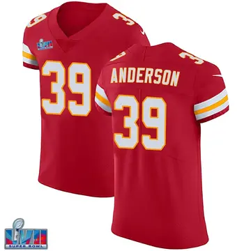 Nike Zayne Anderson Men's Elite Kansas City Chiefs Red Team Color Vapor Untouchable Super Bowl LVII Patch Jersey