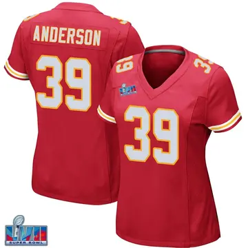 Nike Zayne Anderson Women's Game Kansas City Chiefs Red Team Color Super Bowl LVII Patch Jersey
