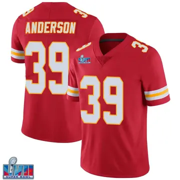 Nike Zayne Anderson Youth Limited Kansas City Chiefs Red Team Color Vapor Untouchable Super Bowl LVII Patch Jersey